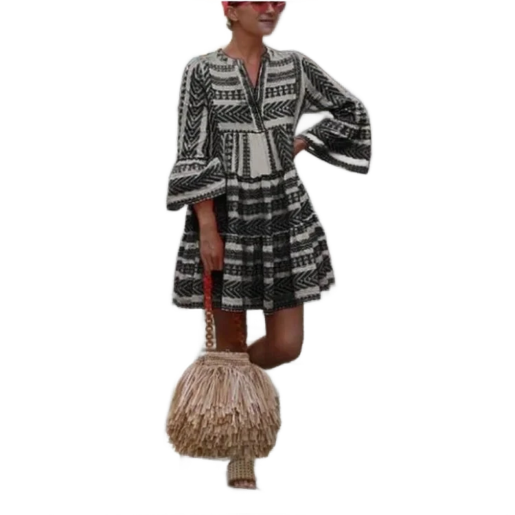 Amar™ Michal - שמלת מידי מודפסת