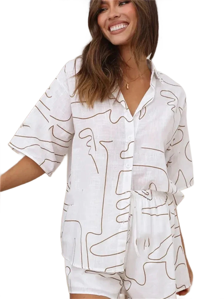 Amar™ Ayala - סט חולצה ומכנסיים מודפס