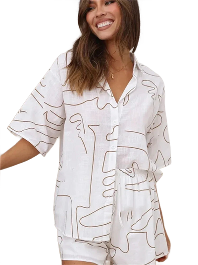 Amar™ Ayala - סט חולצה ומכנסיים מודפס