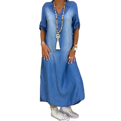 Amar Eliana - שמלת ג'ינס אלגנטית לסתיו