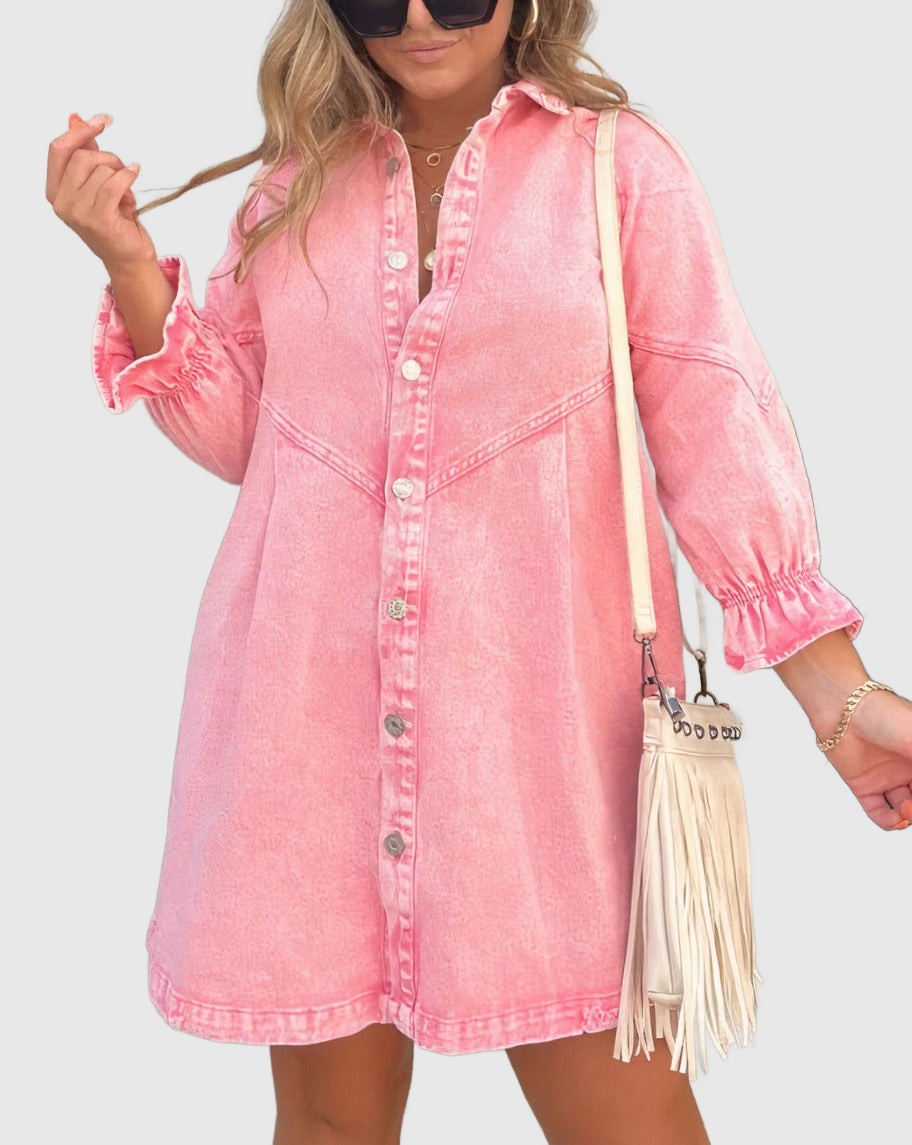 Amar™ Elisheva - שמלת ג'ינס עם שרוולים ארוכים