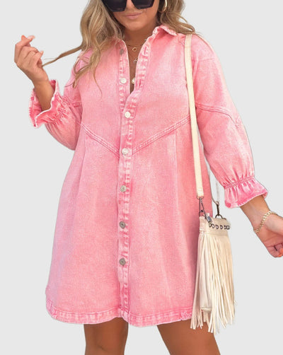 Amar™ Elisheva - שמלת ג'ינס עם שרוולים ארוכים