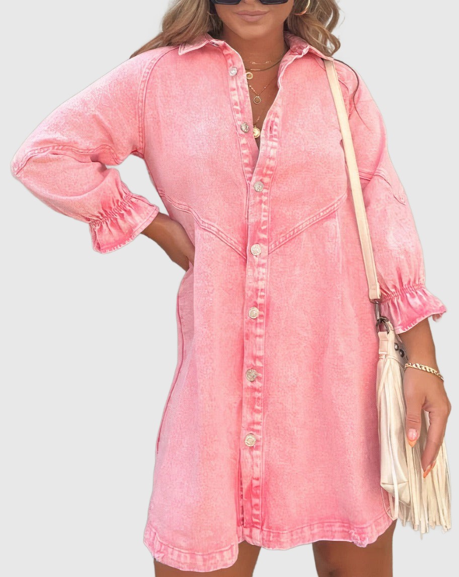 Amar™ Elisheva - שמלת ג'ינס עם שרוולים ארוכים