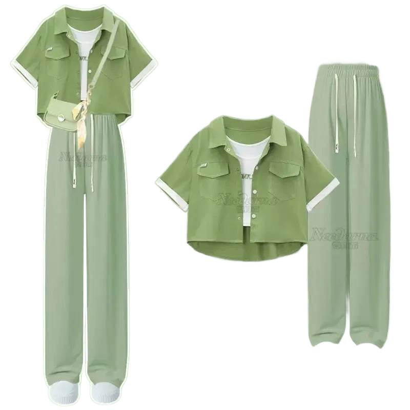 Amar™ shira - סט שלושה חלקים נוח ורך עם שרוולים קצרים