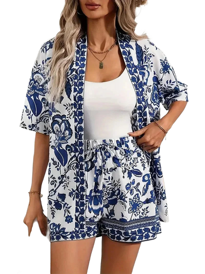 Amar™ Yaara - סט מודפס חולצה ומכנס קצר