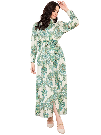 Amar™ Izabella - שמלות עם צווארון פרחוני גבוה