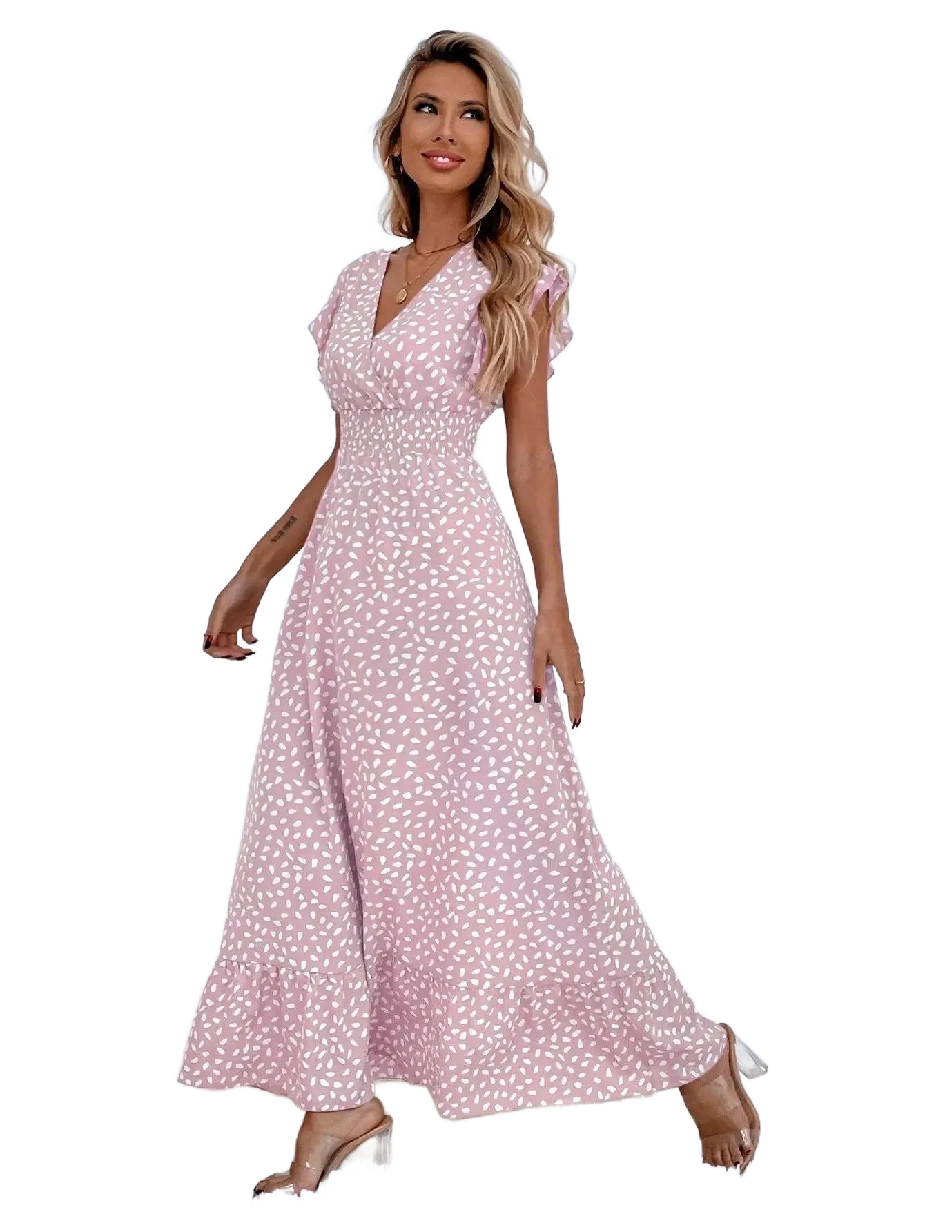 Amar™ Lihi - שמלה עם מחשוף V וקו מותן