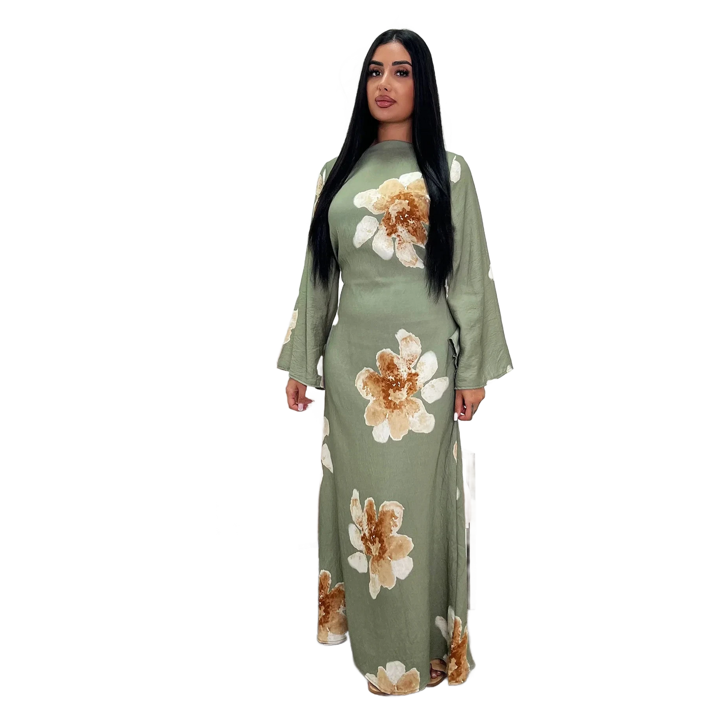 Amar Smadar - שמלה אלגנטית עם הדפס פרחוני קסום