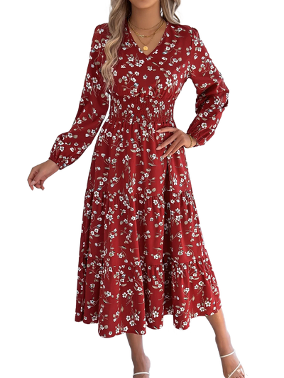 Amar™ Hadar - שמלות מקסי עם V צוואר פרחוניות