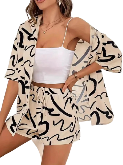 Amar™ Liora - סט חולצה ומכנסיים מודפס