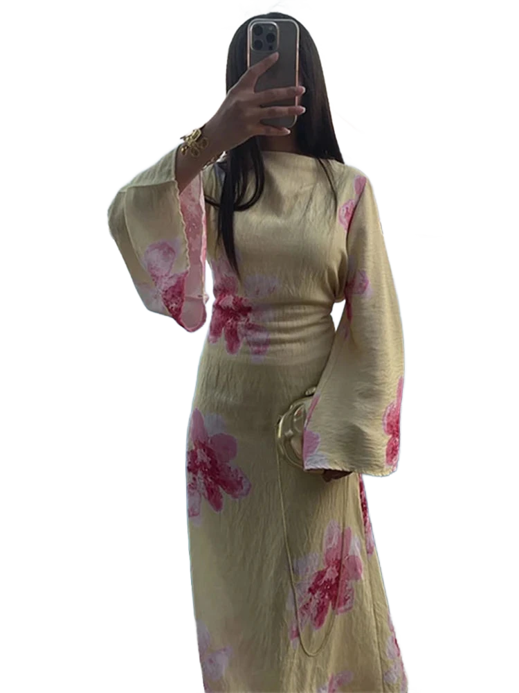 Amar Ora - שמלה ארוכה מודפסת, נשית וזוהרת