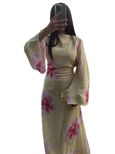 Amar Ora - שמלה ארוכה מודפסת, נשית וזוהרת