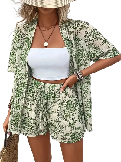 Amar™ Yaara - סט מודפס חולצה ומכנס קצר