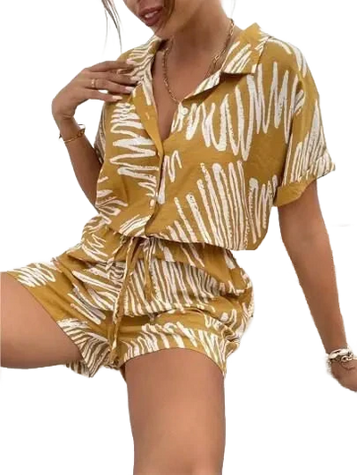 Amar™ Ayala - סט חולצה ומכנסיים מודפס