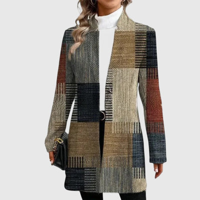 Amar™ Yafit - מעיל צמר משובץ פאצ’וורק