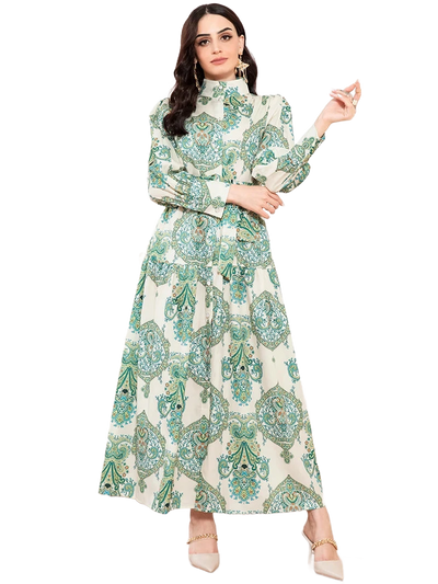 Amar™ Izabella - שמלות עם צווארון פרחוני גבוה