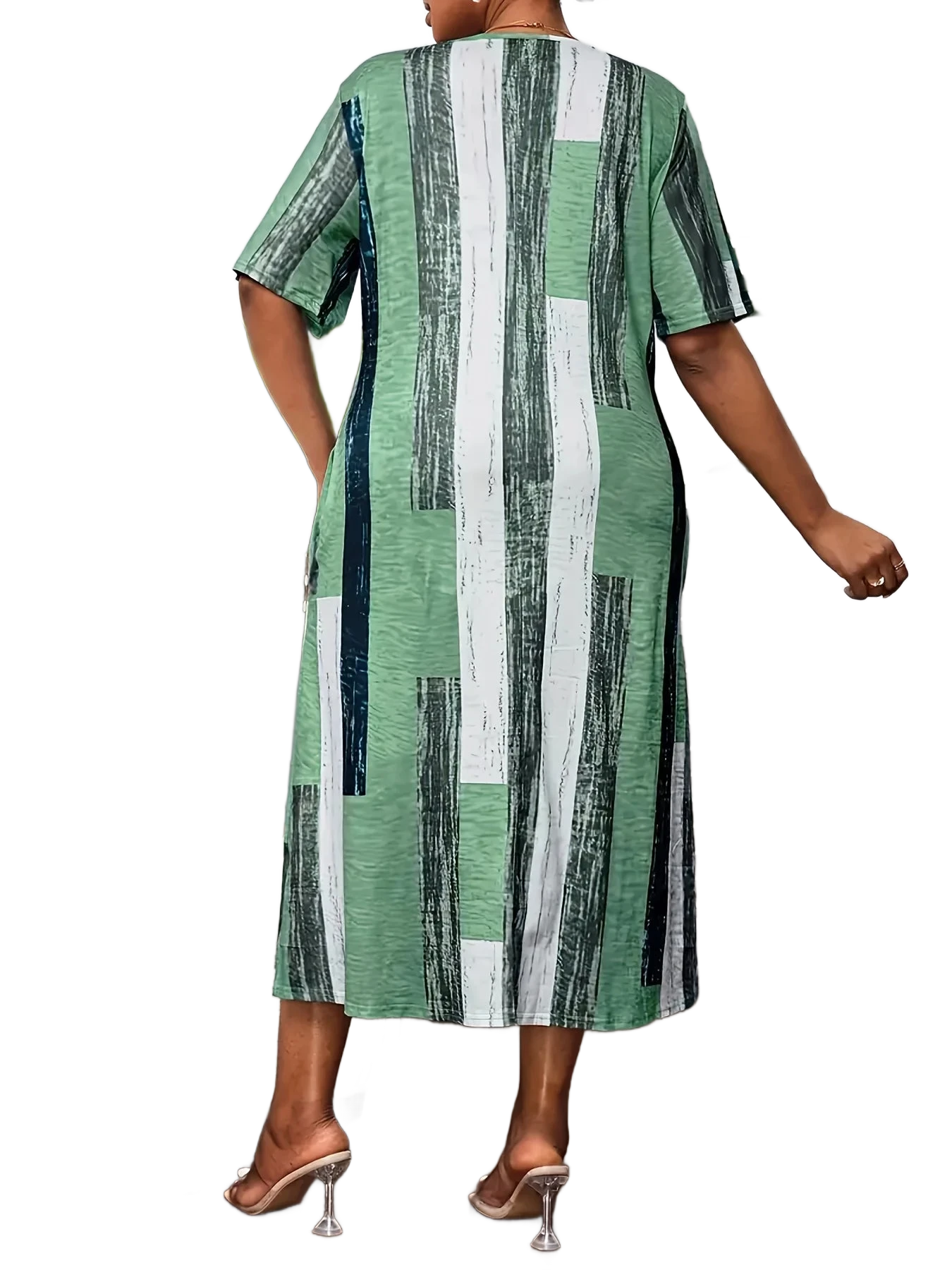 Amar™ Yaara - שמלה מפוספסת עם מחשוף V