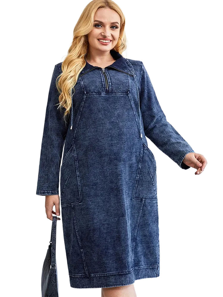 Amar™ Dalia - שמלת ג’ינס מחמיאה ומשוחררת