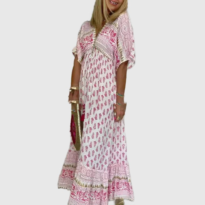 Amar™ Dina - שמלת מקסי מודפסת בוהו