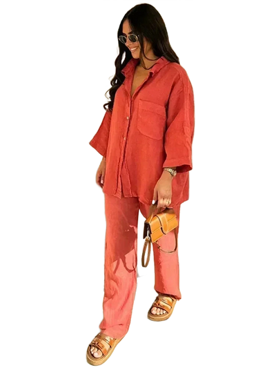 Amar™ Leah - סט חולצה ארוכה ומכנסיים רחבים