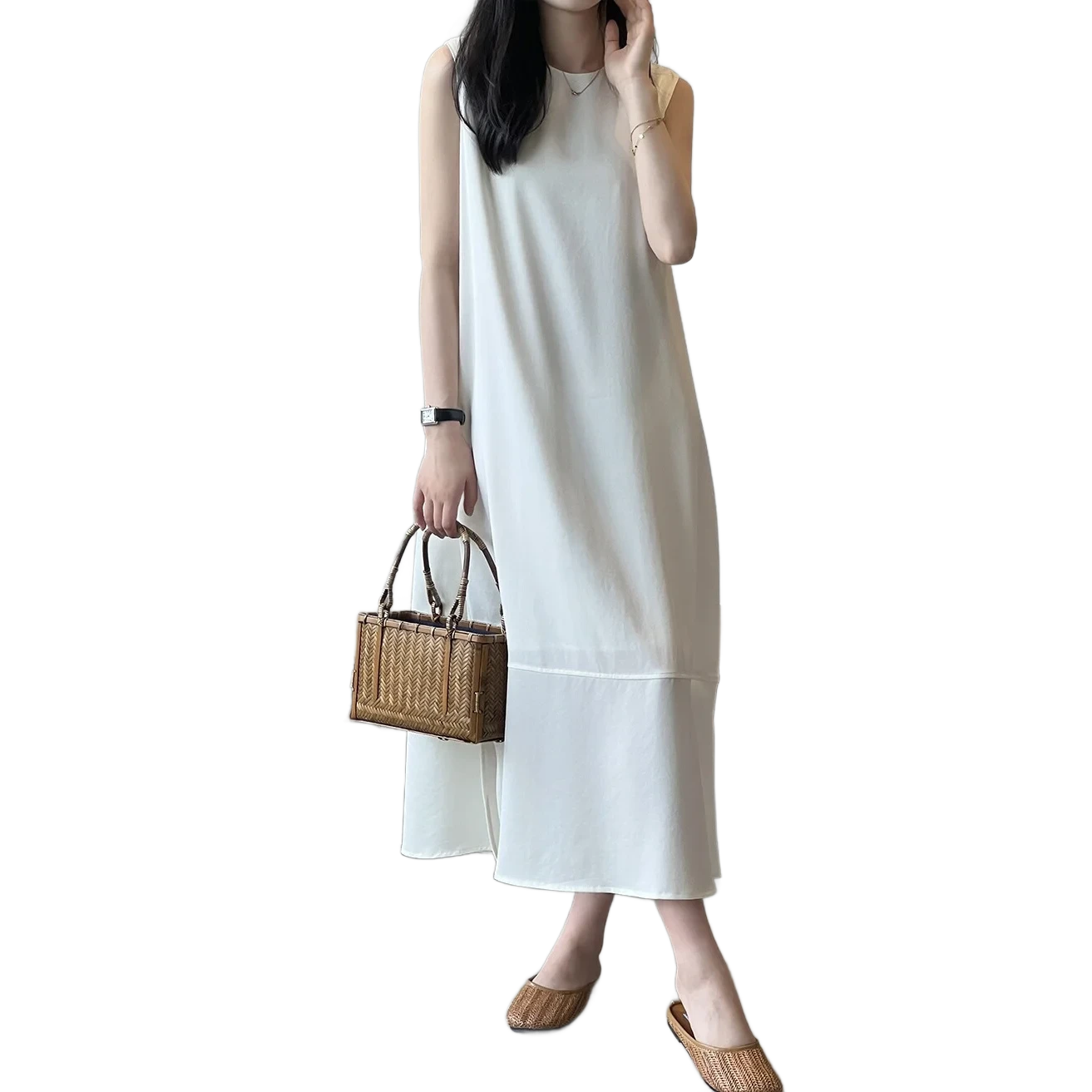 Amar Batya - שמלת קיץ ללא שרוולים בסגנון צרפתי