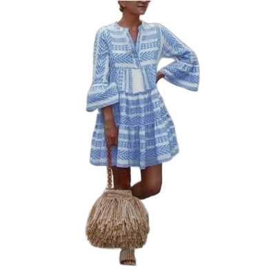 Amar™ Batya - שמלת מיני בוהו עם פסים