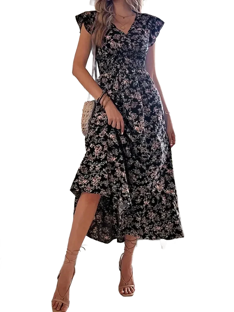 Amar™ Ayala - שמלת קיץ אלגנטית בפרינט פרחוני