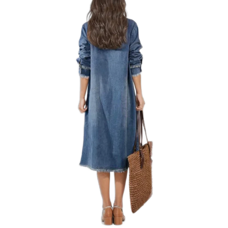 Amar Ora - שמלת ג'ינס רחבה עם כיסים