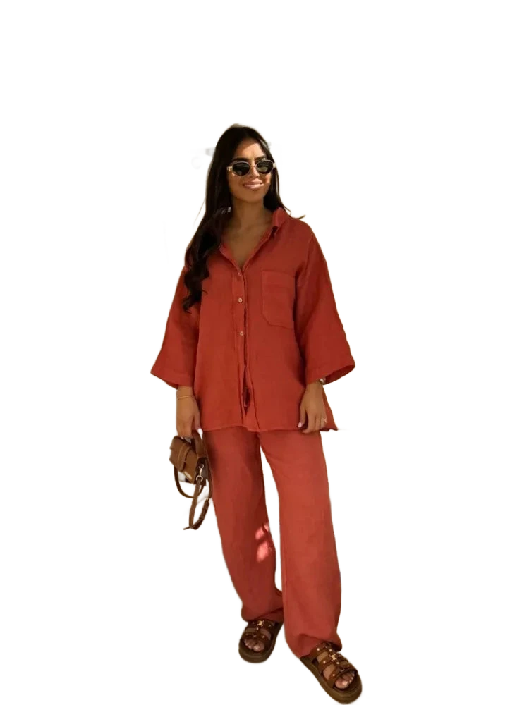 Amar™ Ravit - סט כותנה לין נושם