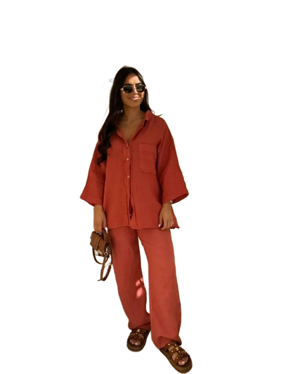 Amar™ Ravit - סט כותנה לין נושם