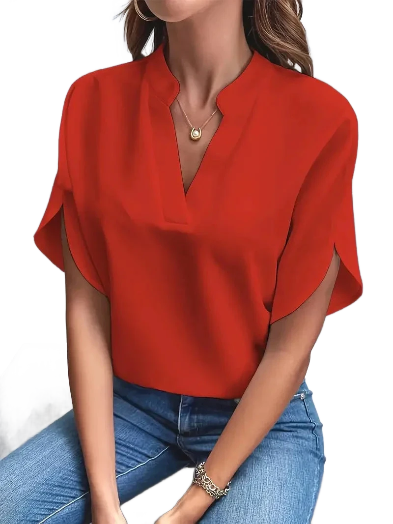 Amar™ Rotem - חולצת וי מחמיאה ומשוחררת