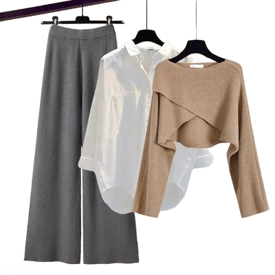 Amar™ Liora - סט תלת-חלקי נוח ורך עם שרוולים ארוכים