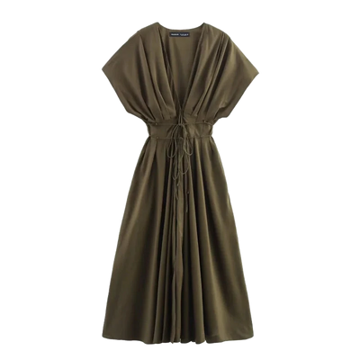 Amar™ Shoshana - שמלת מידי V-קלאסית