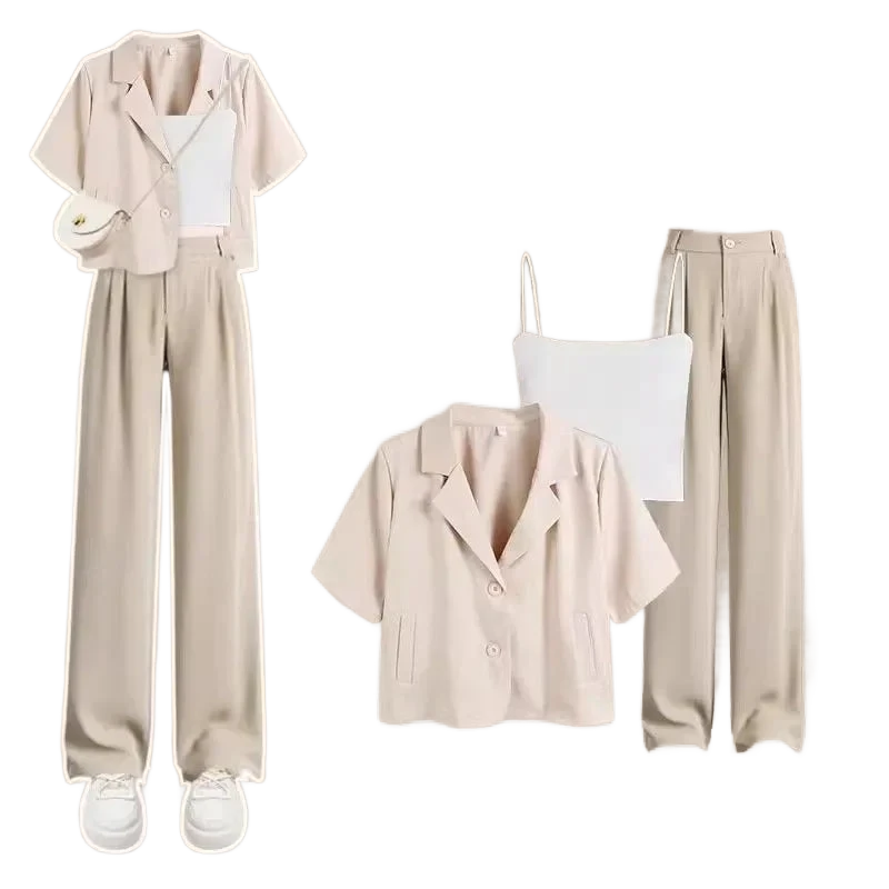 Amar™ Avigail - סט שלושה חלקים נוח ורך עם שרוולים קצרים