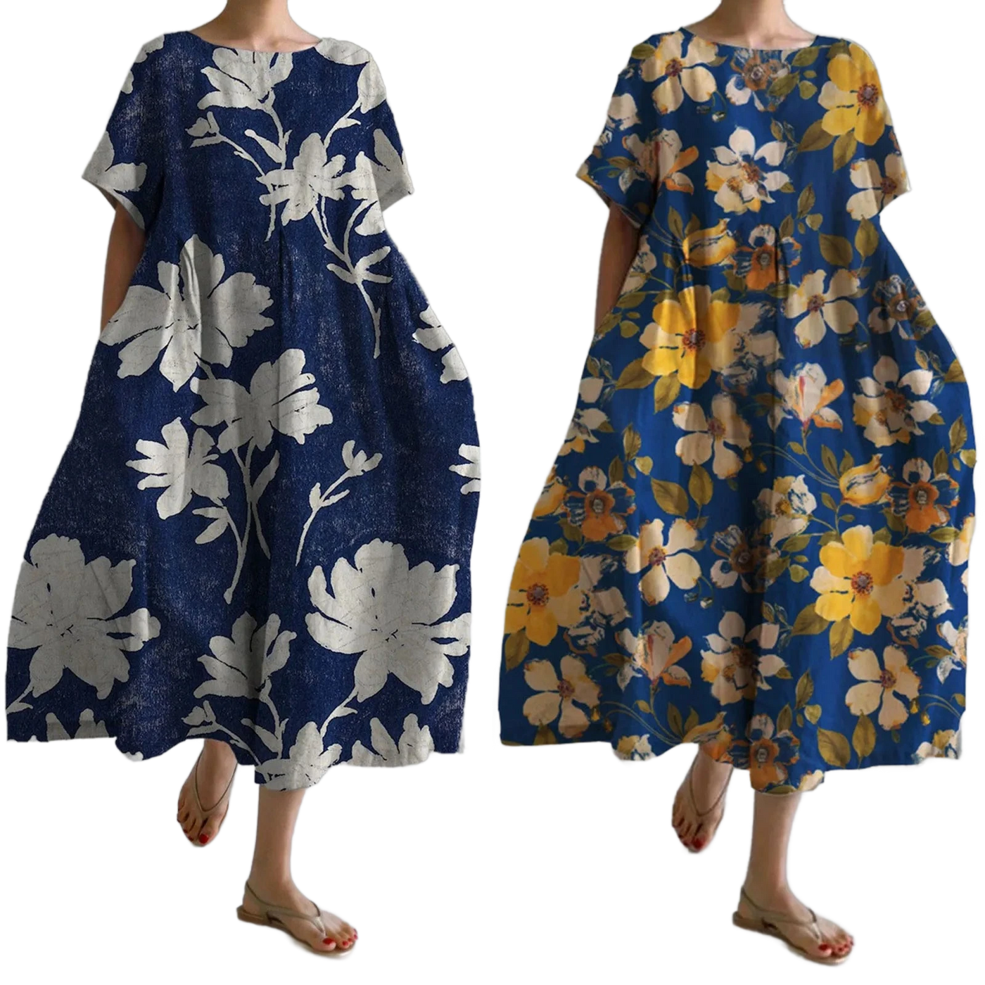 Amar Aliza - שמלה משוחררת מודפסת לנשים