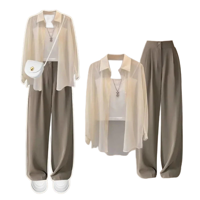 Amar™ Miriam - סט תלת-חלקי נוח ורך עם שרוולים ארוכים