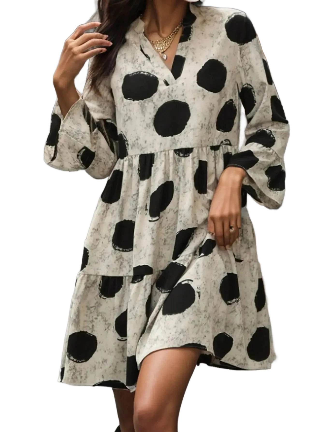 Amar™ Sapir - שמלות עם בדי הדפס ושרוולים ארוכים