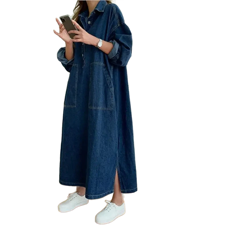 Amar™ Carmela - שמלת ג'ינס מקסי מחמיאה