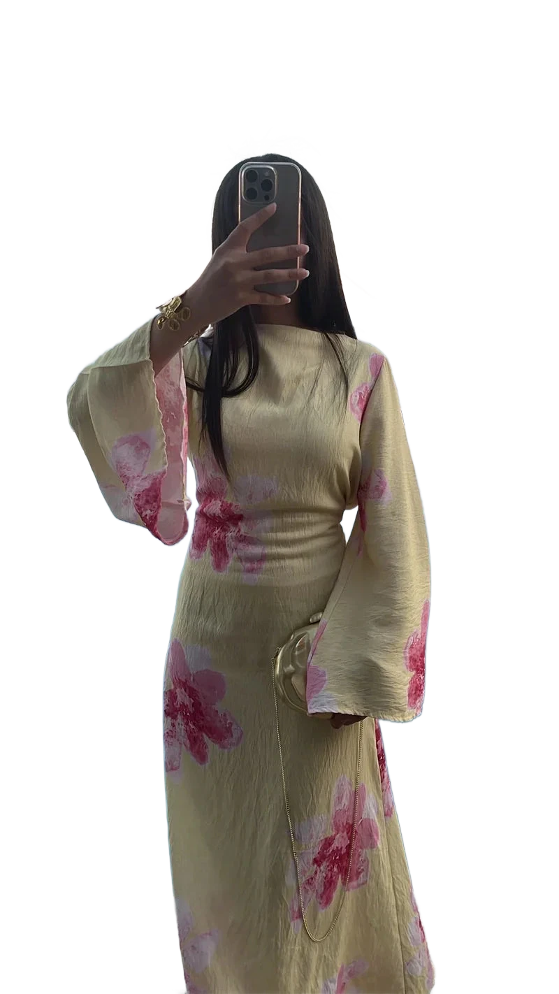 Amar Ora - שמלה ארוכה מודפסת, נשית וזוהרת