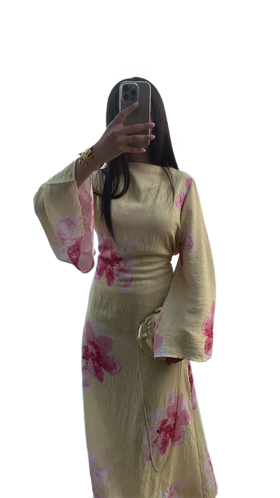 Amar Ora - שמלה ארוכה מודפסת, נשית וזוהרת