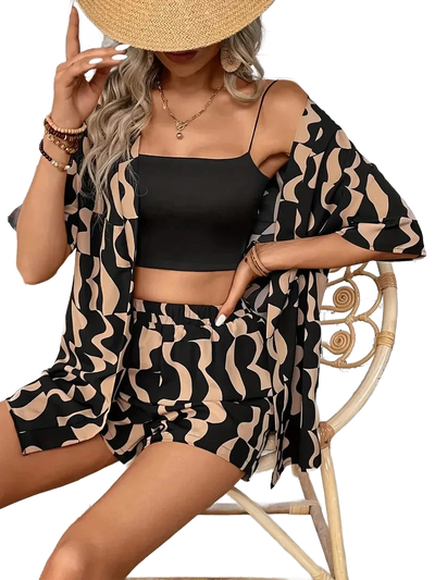 Amar™ Yaara - סט מודפס חולצה ומכנס קצר