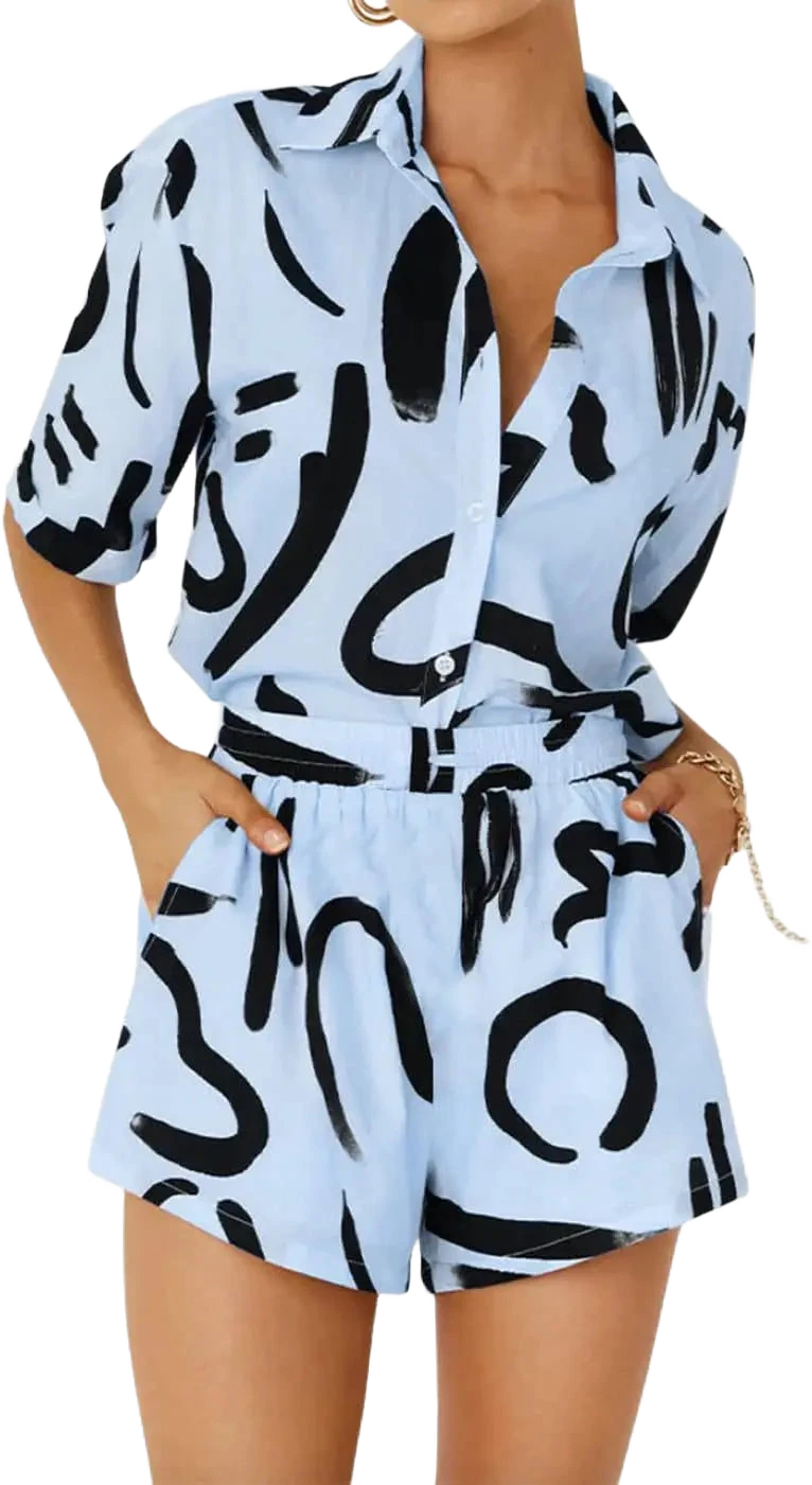 Amar™ Ayala - סט חולצה ומכנסיים מודפס