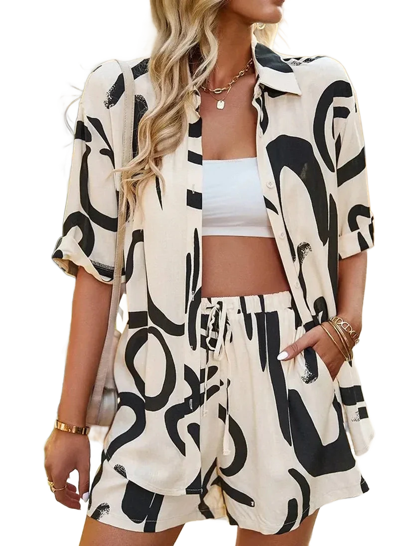 Amar™ Carmela - סט חולצה מודפסת ומכנסיים קצרים
