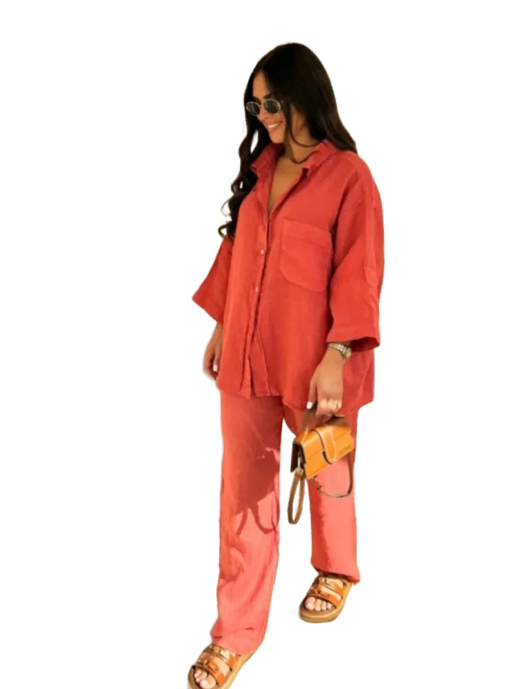 Amar™ Ravit - סט כותנה לין נושם