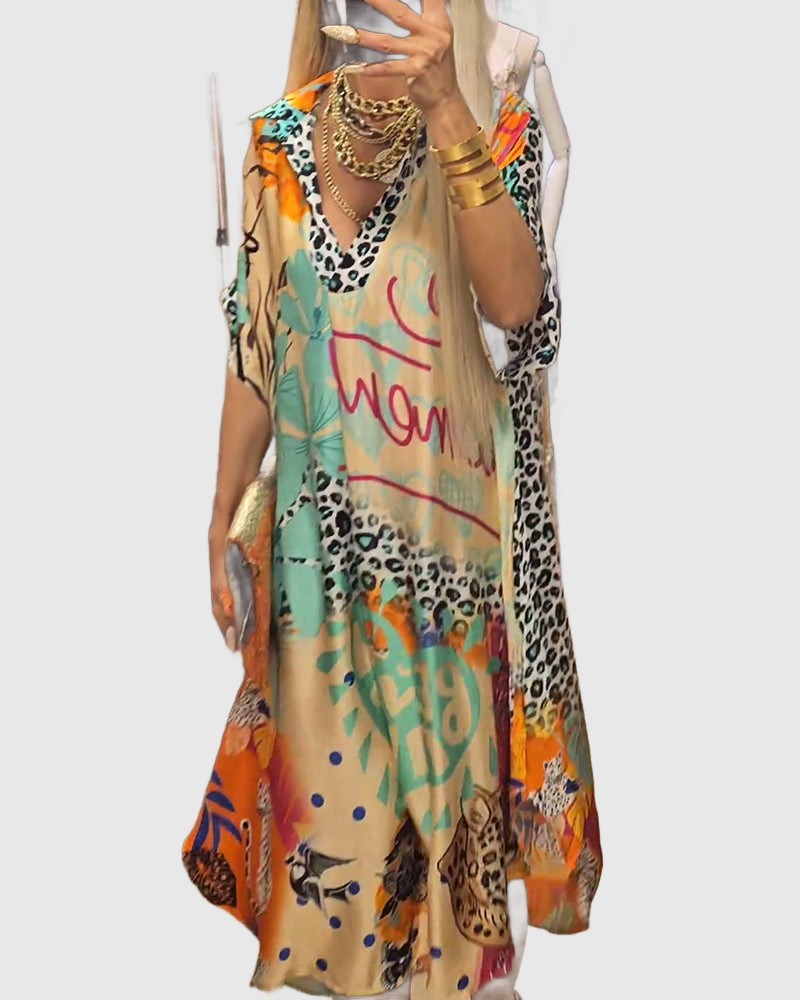 Amar™ Hili - שמלות קז'ואל עם הדפס צבעוני