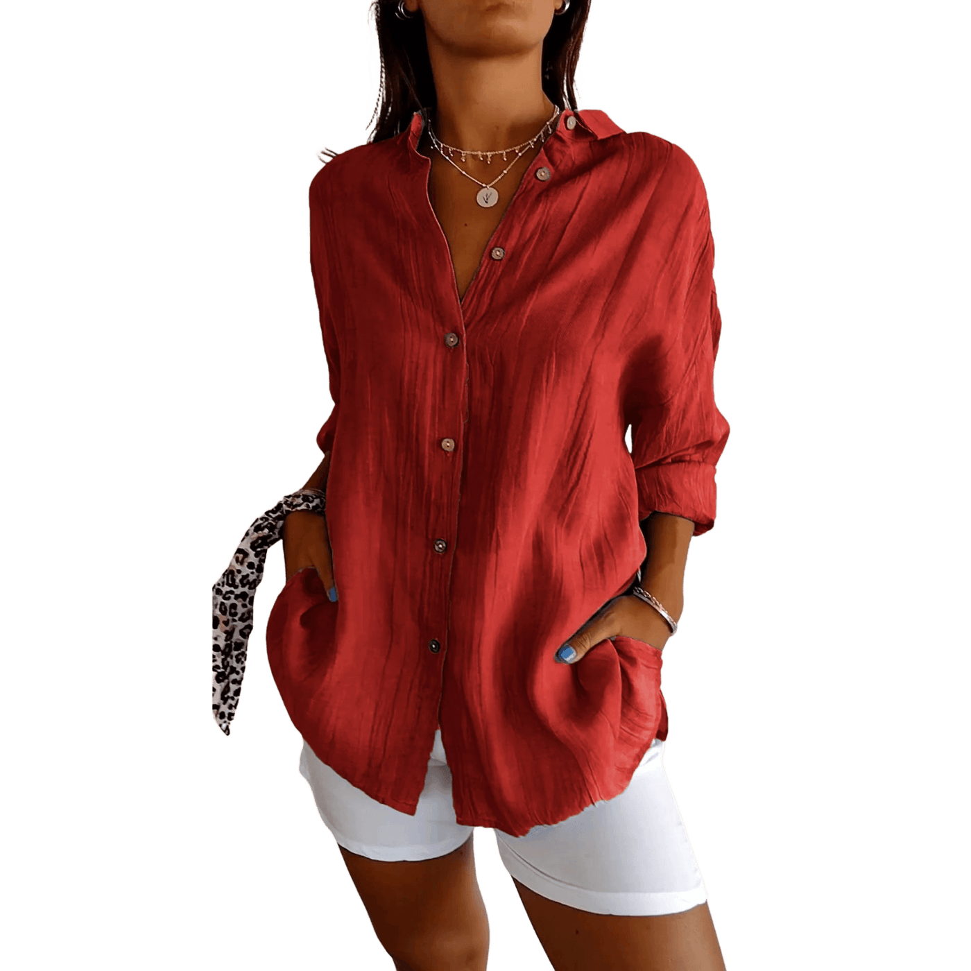 Amar™ Rivka – חולצה אלגנטית עם קפלים