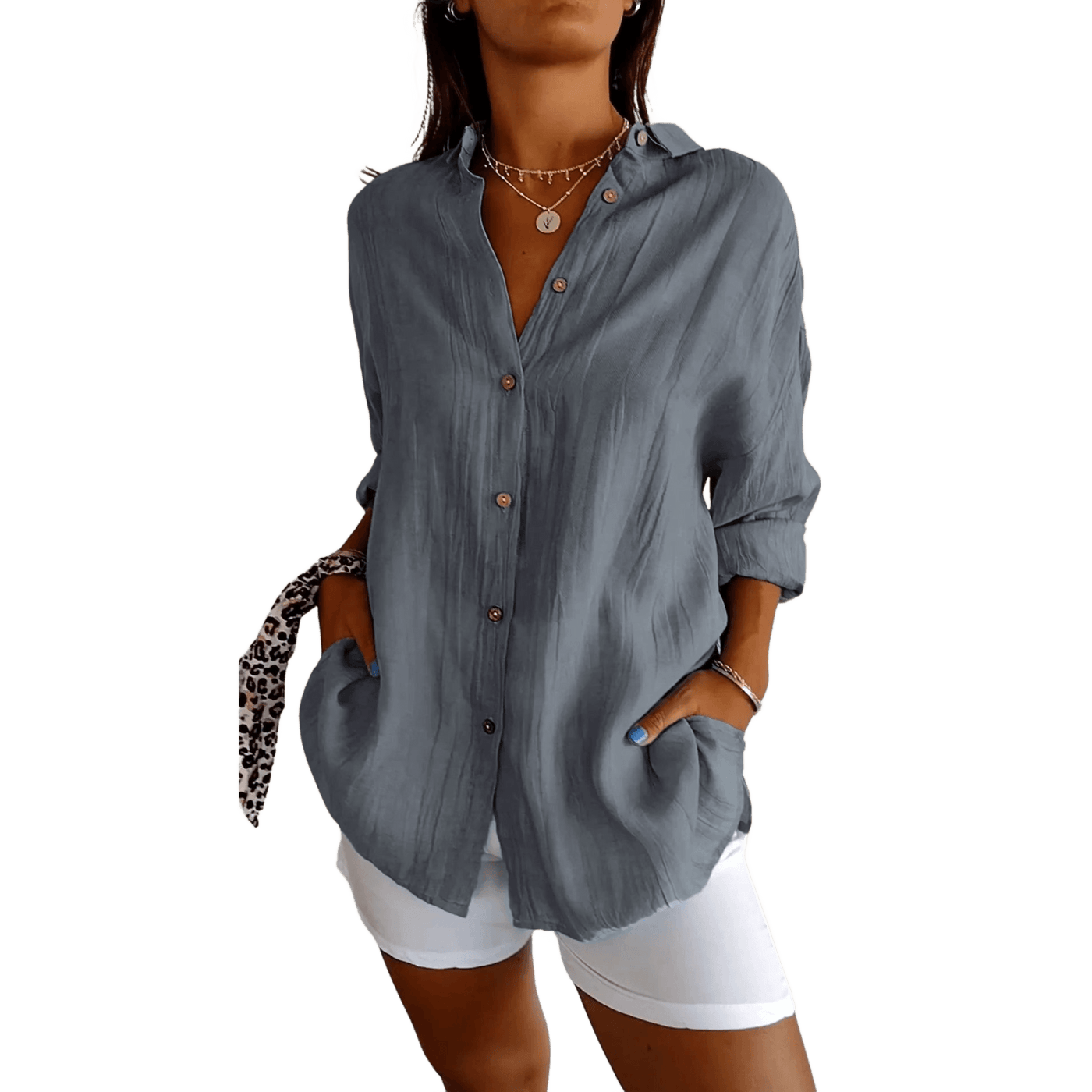 Amar™ Rivka – חולצה אלגנטית עם קפלים