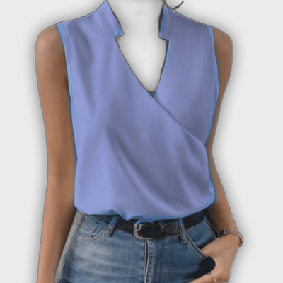 טופ קיץ צווארון V לנשים