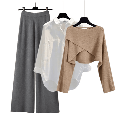 Amar™ Liora - סט תלת-חלקי נוח ורך עם שרוולים ארוכים