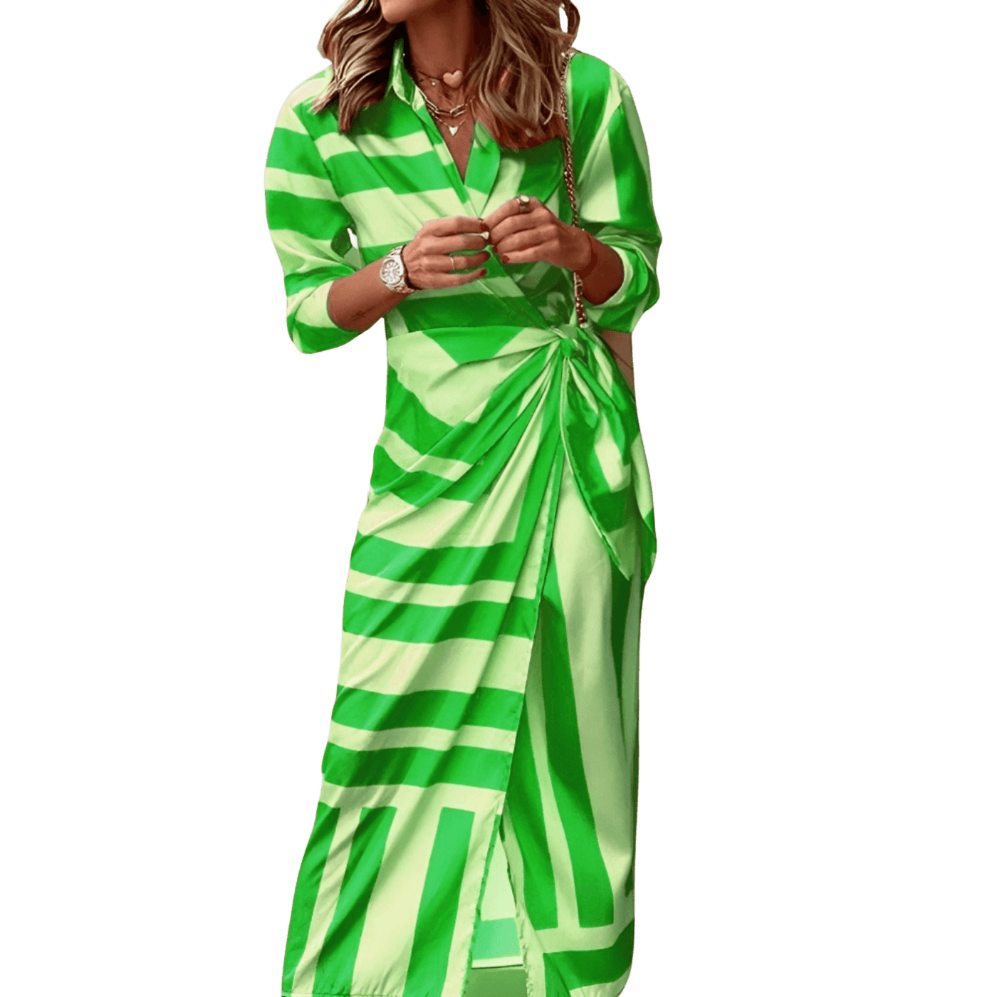 Amar™ Elianne | שמלת חולצה מפוספסת מידי